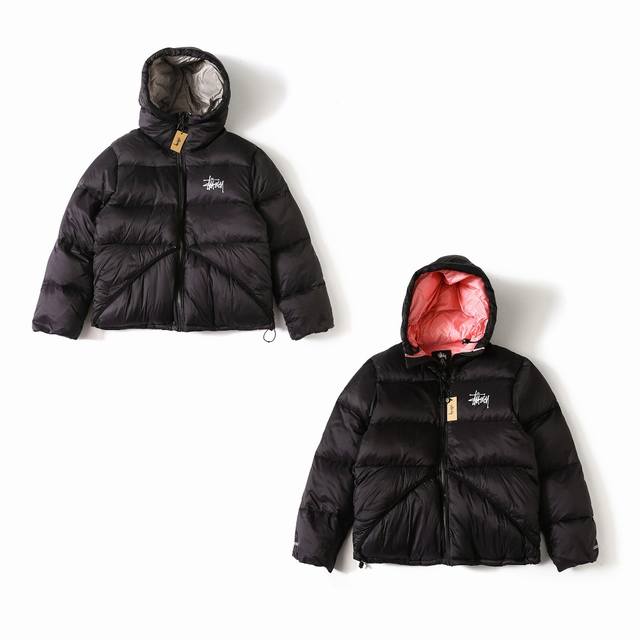 上新 Stussy 斯图西2024秋冬新款 Micro Ripstop Down Parka 纯色百搭拉链连帽羽绒服 高版本高版本 正确版本 Stussy 斯图