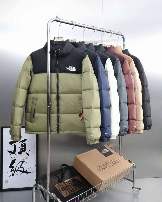 代购级90带橙色防伪扣版本 ｜北面1996 Nuptse 经典款 北面羽绒服 带橙色扣子版下单备注 标配专柜同款手提袋 退货遗失默认-5 礼盒10 码数：Xs