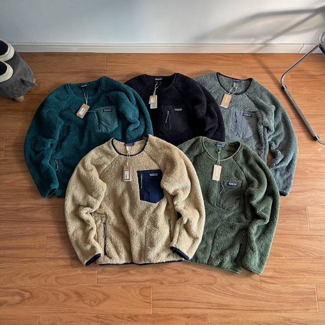 纯原臻品 原厂跟单 Patagonia Mens Los Gatos 24Ss新款休闲抓绒保暖圆领套头衫卫衣25895 -原包装原标 全套辅料定制，包装一维码解