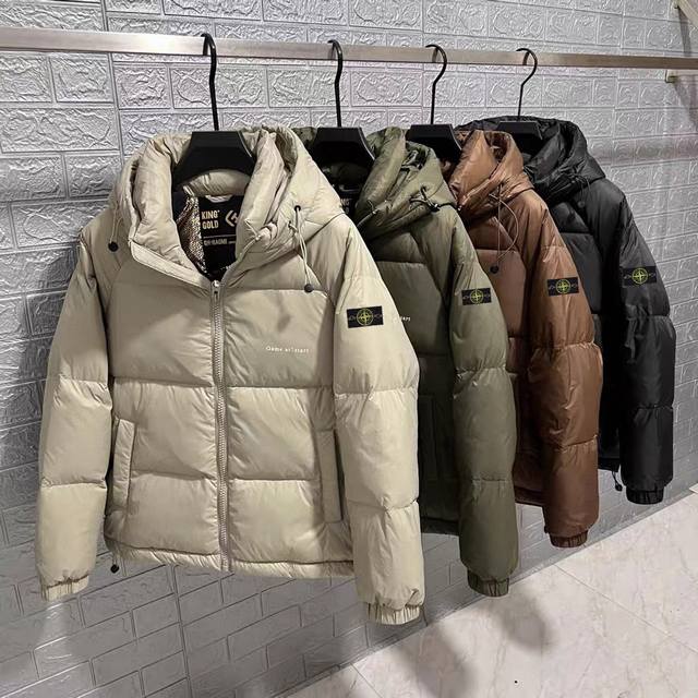 连帽羽绒服 Stone Lsland石头岛24Fw Nylon Metal Down Jacket Topstoney 金属尼龙立领羽绒服 实拍图 高版本 细节