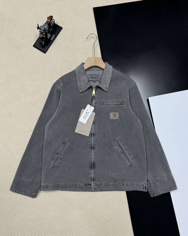 顶级重工天花板 Carhartt Wip卡哈特蜡染五色重工复古夹克 卡哈特vintage 90S -J10底特律卡车司机水洗外套，定织高密度纯棉帆布面料成衣蜡染