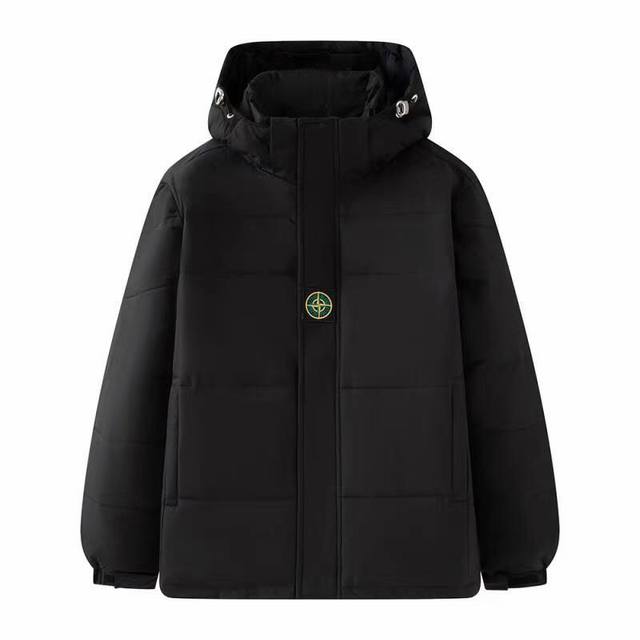 Stone Island石头岛fw24 Nylon Metal纯色拉链连帽双面穿羽绒服外套 颜色 黑色 灰色 尺码s-Xl 详见图9