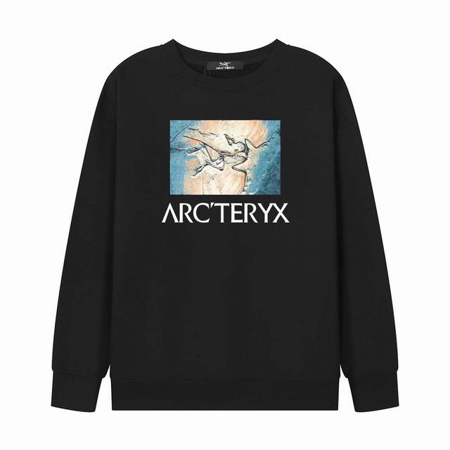 顶级版本 Arc‘Teryx 始祖鸟，2024秋冬季新品 大鸟logo数码印花 圆领卫衣打底衫男女同款 本款圆领卫衣采用高端32S双纱380克毛圈面料 重磅面料