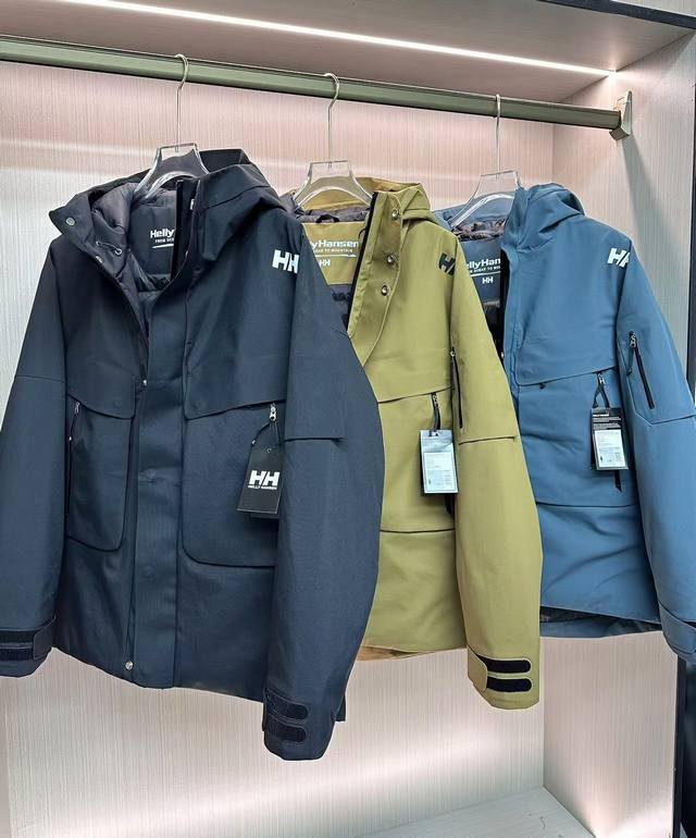 顶级版本 三防一体 海丽汉森 Helly Hansen Hh男子户外机能工装羽绒服 派克服 滑雪服外套 1:使用dermizax面料，Jis标准防水等级，防御暴