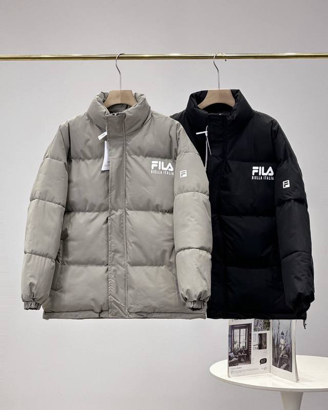 Fila Fusion斐乐潮牌男士立领羽绒棉服2024冬新款时尚宽松保暖加厚外套， 不用犹豫，难得一遇的款！速度秒！ 老斐就得火 青岛代工厂出货，出口韩国的订单