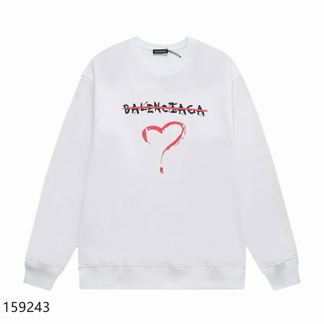 加绒款+10 Balenciaga巴黎世家经典款全棉加厚320G休闲圆领套头卫衣 扫码芯片过验版本 159243 包含得物防伪卡 全套包装 高品质 下单即得各大