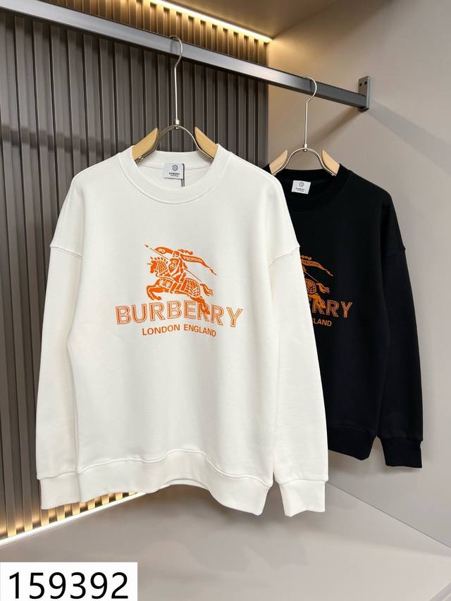 加绒款+10 博柏利burberry巴宝莉经典款全棉加厚320G休闲圆领套头卫衣 扫码芯片过验版本 159392 包含得物防伪卡 全套包装 高品质 下单即得各大