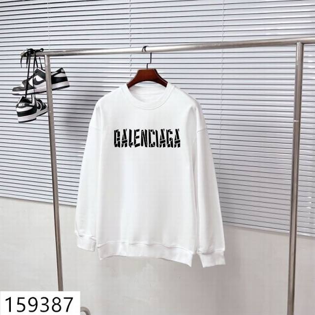 加绒款+10 Balenciaga巴黎世家经典款全棉加厚320G休闲圆领套头卫衣 扫码芯片过验版本 159387 包含得物防伪卡 全套包装 高品质 下单即得各大