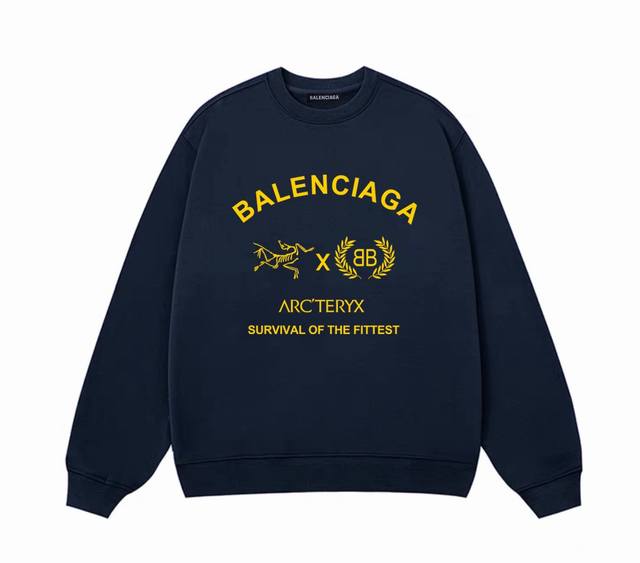 Arc‘Teryx X Balenciaga 始祖鸟联名巴黎世家系列秋季圆领卫衣 甄选新疆华棉面料 柔软舒适 手感软糯细腻 高克重 上身充满质感 非常轻便舒适