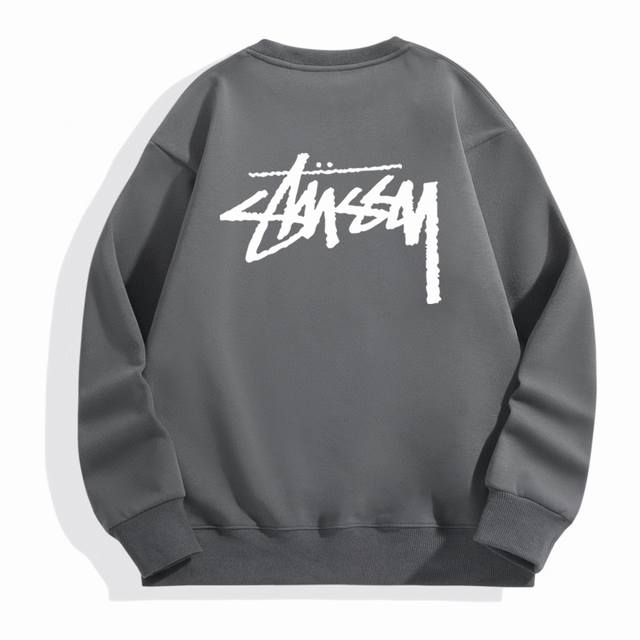 银狐绒加厚 Stussy 斯图西经典大标冬季加绒加厚圆领卫衣 高端冬季加绒卫衣系列 本款甄选530G银狐绒加厚面料 区别市场便宜货200G低廉单薄品质 软糯亲肤