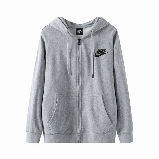 Nike耐克经典字母秋季毛圈连帽开衫卫衣外套 高品质，做细节 甄选新疆纯棉毛圈面料 手感软糯细腻 上身充满质感 非常轻便舒适运动宽松版型不紧身 轻松驾驭无压力