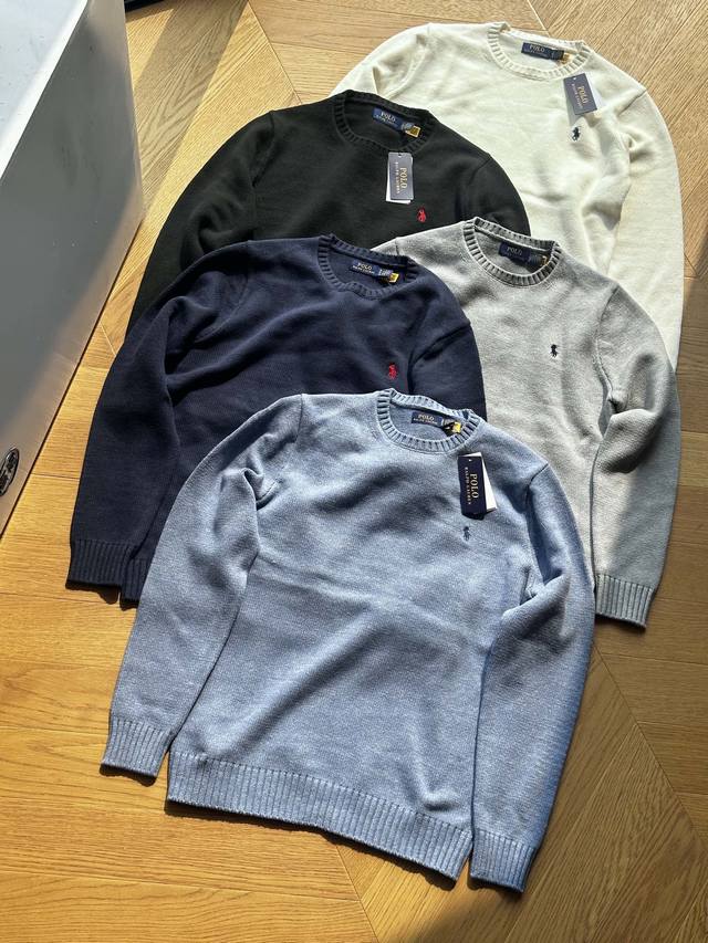 供 高版本 Polo Ralph Lauren Fw22 纯色徽标刺绣圆领套头长袖毛衣 男女同款 黑色 白色 藏青 灰色 蓝色 S Xl 得物在售 0，经典基础