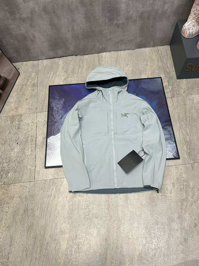 Arcteryx Gamma Mx始祖鸟防风户外软壳加绒冲锋衣 男女同款 -面料： 原版一比一定织定染面料。成分:Fortius 2.0 外层:85%锦纶，15