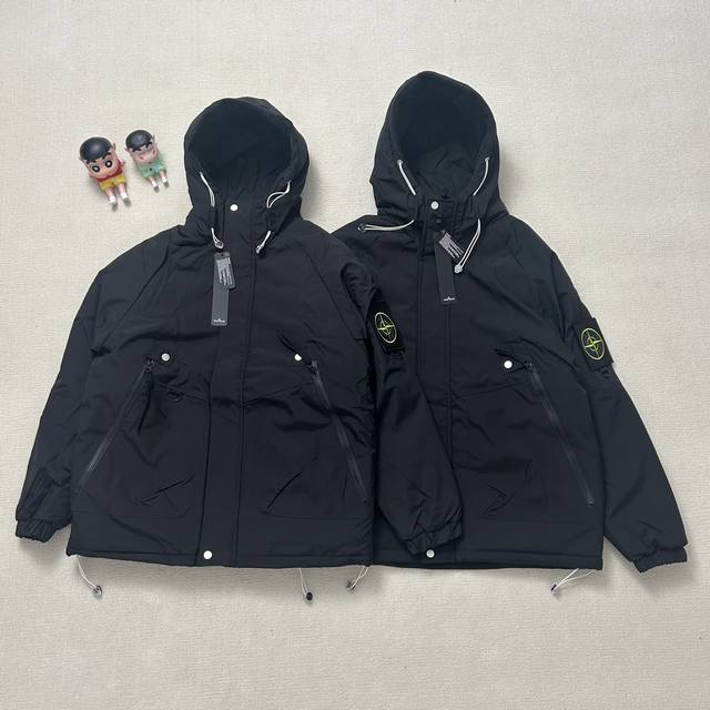 Stone Island 石头岛机能大拉链口袋双拉链魔术贴勋章石墨烯冬季加厚棉服 Stone Island 石头岛机能大口袋胸双拉链魔术贴勋章石墨烯冬季加厚棉服