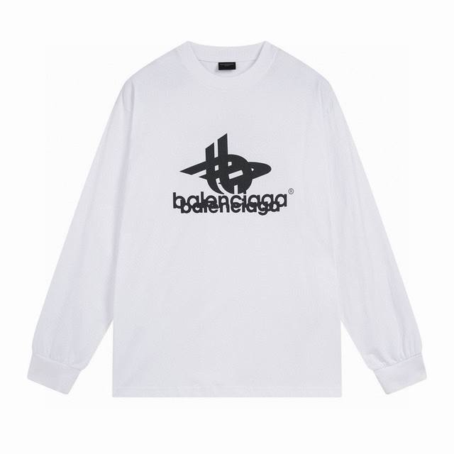 Balenciaga 巴黎世家2024 Ss 幻影双logo经典图案印花长袖t恤 本市场no.1的质量 真正天花板品质 全部原版开发注意细节图 避免被盗图商家混