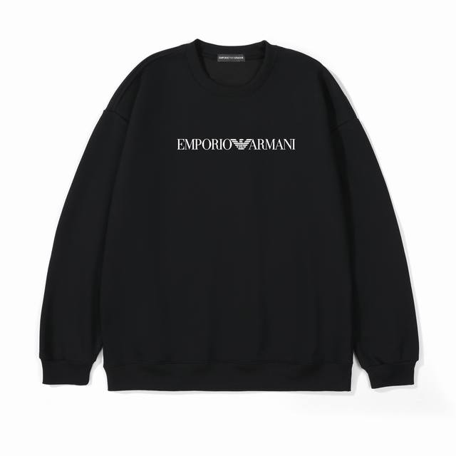 供 Emporio Armani Ea阿玛尼加绒徽标印花水貂绒圆领卫衣 水洗 主标 辅料齐全 定制品牌高清细腻印花 甄选高克重水貂绒面料 防风保暖 同缸定染特种