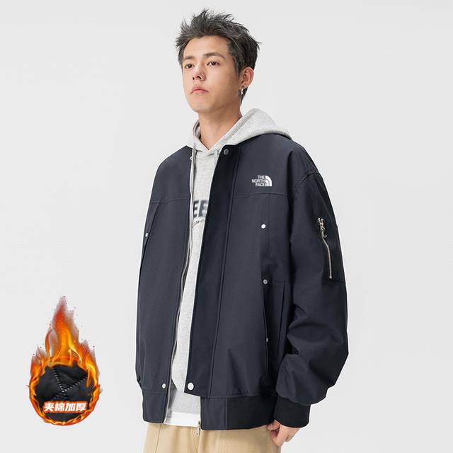 夹棉加厚 The North Face 北面海外代购飞行服，休闲棒球服外套，男女同款 潮流单品，松垮版型杠杠的潮流感，不挑身材，柔软舒适的料子，经过多次设计和改