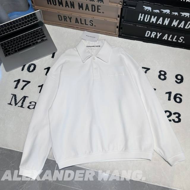 發 -Alexander Wang亚历山大王 Fw24胸前发泡字母印花休闲长袖卫衣 男女同款 -面料：采用原版一比一定织定染100%全棉10支纱440克面料。真