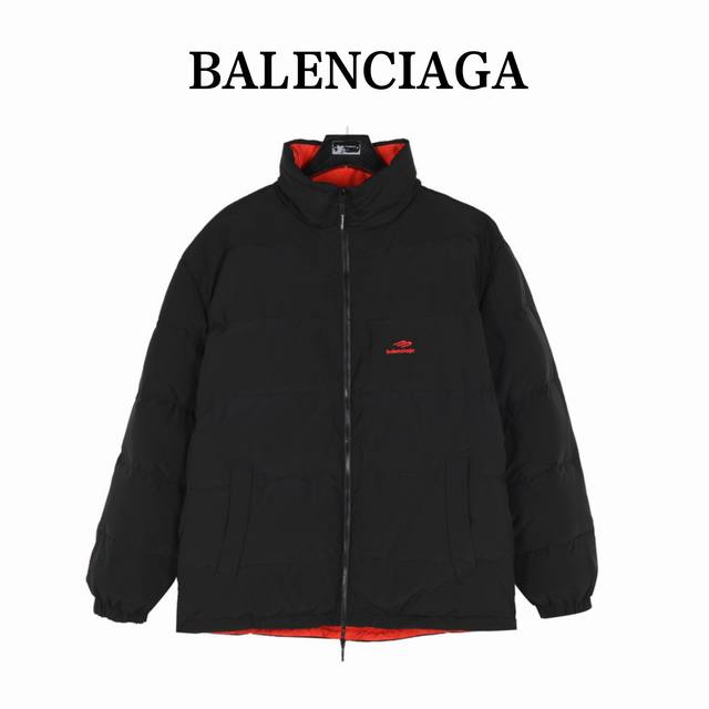 Balenciaga 巴黎世家 Logo字母印花高领拉链羽绒服 宽松版型3B Sports Icon Tracksuit茧型双面穿阔型龟背羽绒服 定制科技超细罗