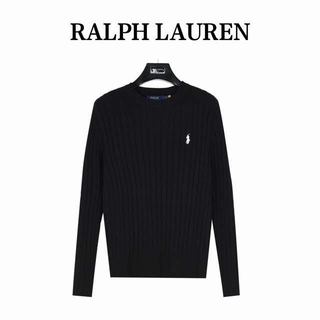 Ralph Lauren 拉夫劳伦 24Fw 重磅绞花粗针混纺圆领毛衣 女款 胸口高密度百灵达万针刺绣，吊牌辅料全部还原原版。 面料采用进口纯棉纱线混纺羊毛，上