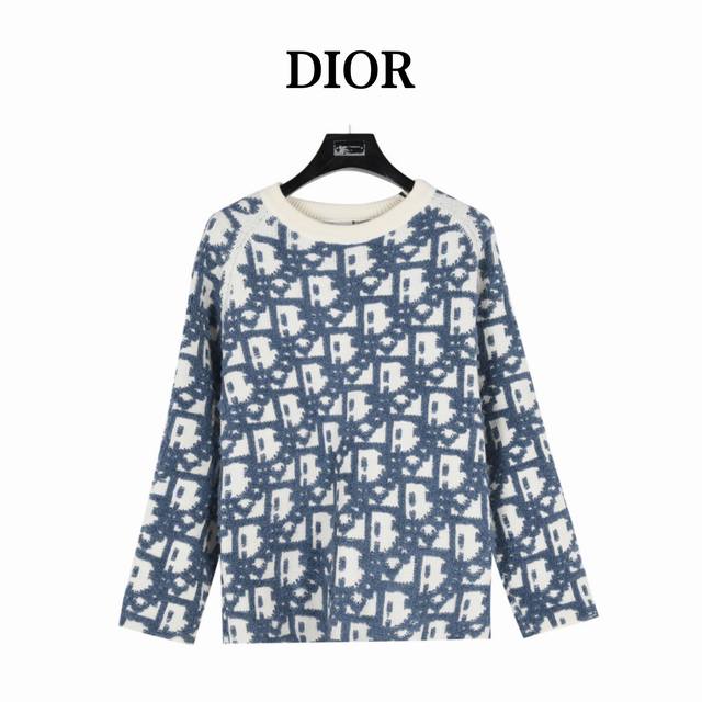 Dior 迪奥 24Fw 重工满幅cd提花袖肩斜拉链毛衣 重磅上线，周杰伦演唱会哭泣落泪同款毛衣。 白色绵羊毛混纺面料 Oblique 印花这款针织衫以时髦的设