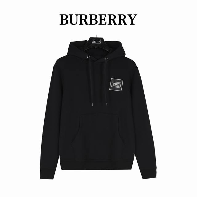 Burberry 巴宝莉 胸口硅胶方块logo贴饰连帽卫衣 Bbr经典logo系列 今年的风向标，可男可女的高级百搭款tee 客供进口380G水洗毛圈棉面料，订