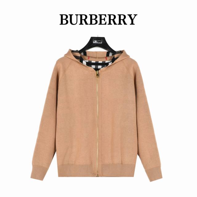 Burberry 巴宝莉 经典格纹双面穿羊绒针织长袖连帽外套 官网秋冬新款 经典格纹、战马提花 双面穿高级风格设计 面料柔软款特别高级感的一款 超级百搭一点都不