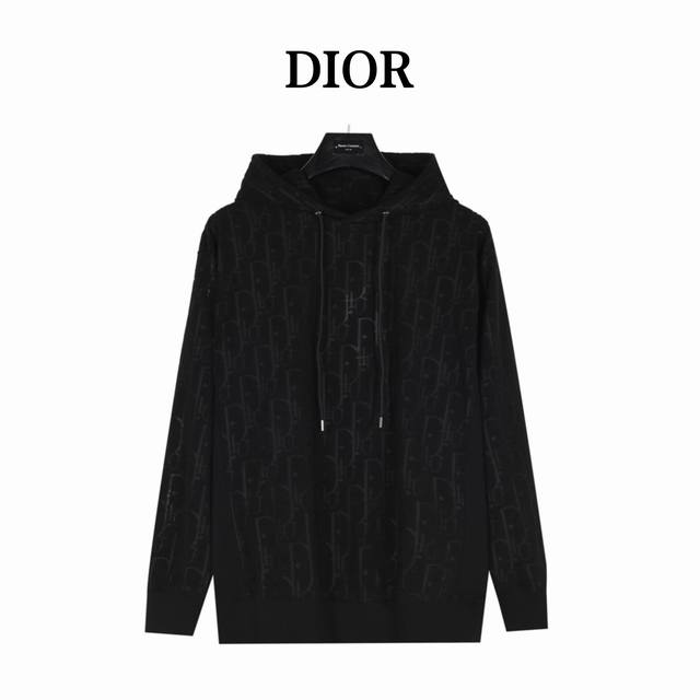 Dior 迪奥 经典满印暗纹毛巾绣连帽卫衣 经典款连帽长袖帽衫 定制棉质毛巾布面料 内里舒适细腻 满身经典oblique提花 下摆贴边斜插口袋 侧面针织罗纹袖口