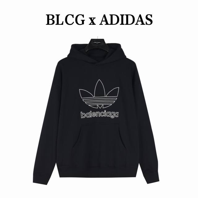 Balenciaga X Adidas 联名刺绣logo连帽卫衣 秋冬新款adidas联名限定款刺绣 面料采用重磅440克定制高密度大毛圈水洗棉 随意对比 一比