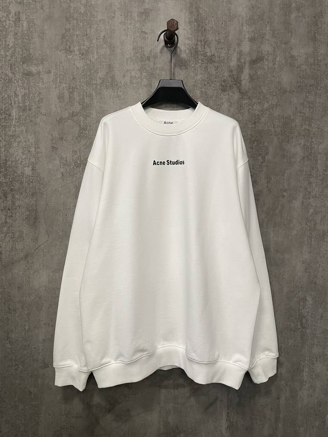 Acne Studios 艾克妮 24Ss 经典logo发泡胶印花圆领套头卫衣 面料定制 %棉 双股ad毛圈大卫衣 克重400G 搭配同缸定染2*2罗纹 克重4