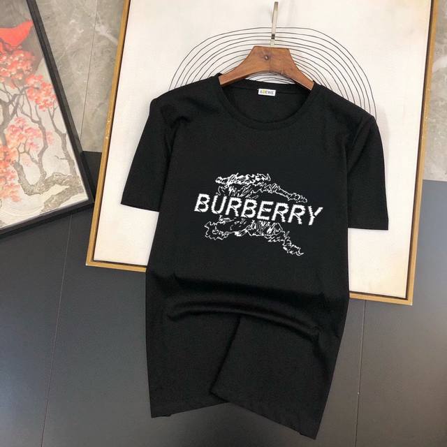 直 品牌 Burberry 巴宝莉 胖子福音 原单男士休闲短袖t恤，2024春夏新品，定制胸前顶级logo 工艺、搭配整件细节 品质及剪裁设计都堪称一流，定制进