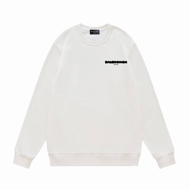 Balenciaga 巴黎世家 23Ss秋冬纯棉面料最新款圆领卫衣 巴黎圆领卫衣 大落肩款 原版面料 官方同款 420克双股大毛圈面料同缸染面料 手感非常舒服