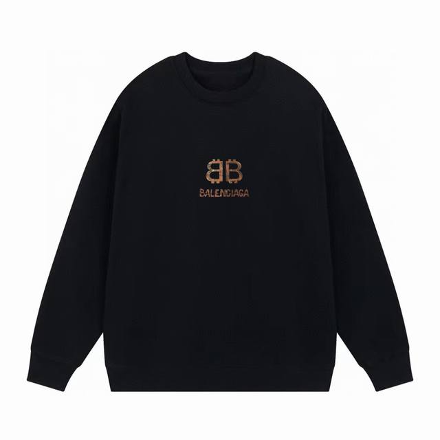 Balenciaga巴黎世家23Ss秋冬新款印花圆领卫衣 巴黎圆领卫衣 大落肩款 原版面料 官方同款 420克双股大毛圈面料同缸染面料 手感非常舒服 春夏最新