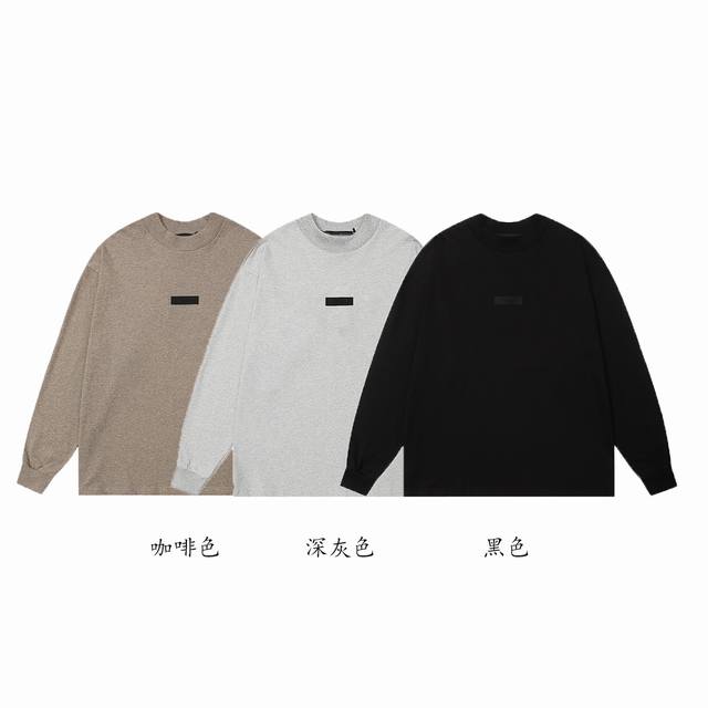 Fear Of God Essentials Ss24 前小标高领打底衫长袖t恤 款号：G1919# 颜色：黑色 咖啡色 灰色 码数：S M L Xl