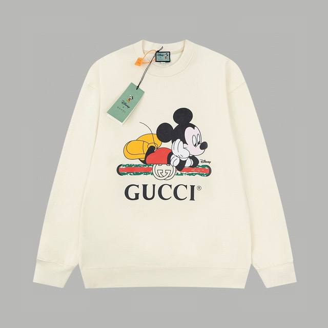 Gucci*Disney 米奇印花圆领卫衣 面料：规格采用实打实420G 100%纯棉 针织内的兰博基尼，定织定染！属于高敏感特殊色 我们对面料的要求是要在u