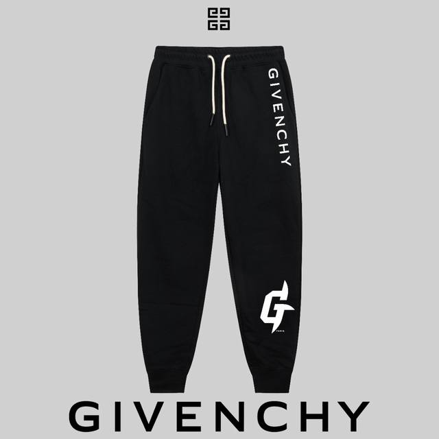 顶级版本，区别通货 Givenchy 纪梵希 24Ss 秀款 修身线条简约字母logo运动裤 380G克重 兼容所有身材 腰部松紧带黑白抽绳设计 定制抽绳口袋两