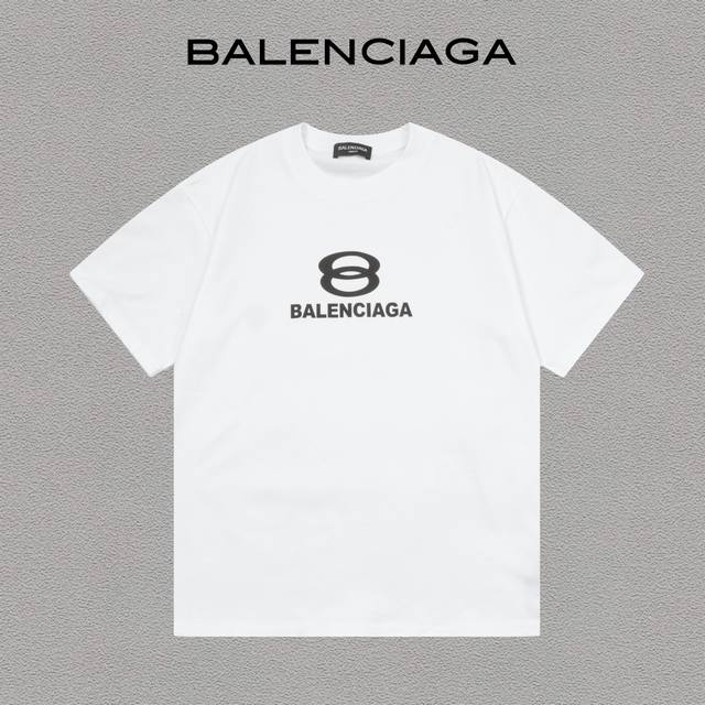 Balenciaga 巴黎世家 立体硅胶logo字母简约百搭短袖t恤男女同款 吊牌 领标 水洗唛 三标齐全 定织定染280克精梳棉面料 尺码：S-Xxl 颜色：