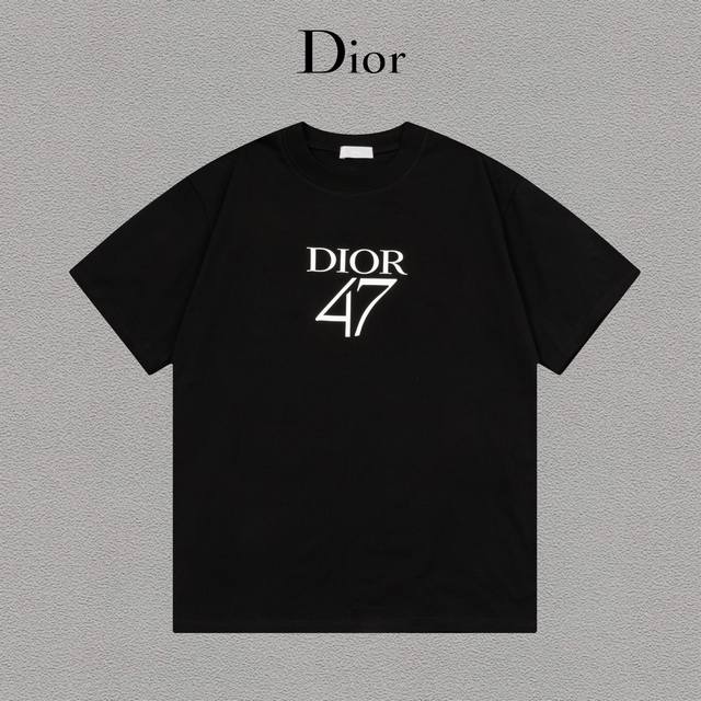 Dior 迪奥 立体硅胶logo字母百搭潮流短袖t恤男女同款 吊牌 领标 水洗唛 三标齐全 定织定染280克精梳棉面料 尺码：S-Xxl 颜色：黑色，白色