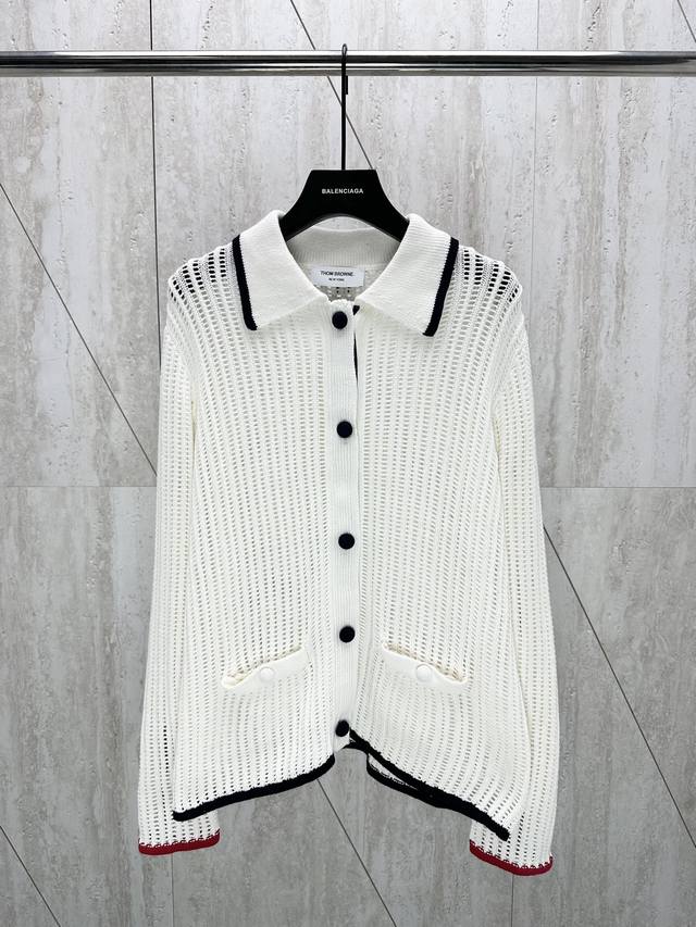 Zc版本 Thom Browne Tb24Fw新款镂空织带开衫 Size：0 1 2