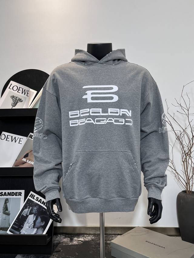 款号bl98 官网品质 #Balenciaga#巴黎世家 Ai Generated Hoodie系列字母印花连帽卫衣 官方原版 采用巴黎定织定染双纱纯棉面料 克