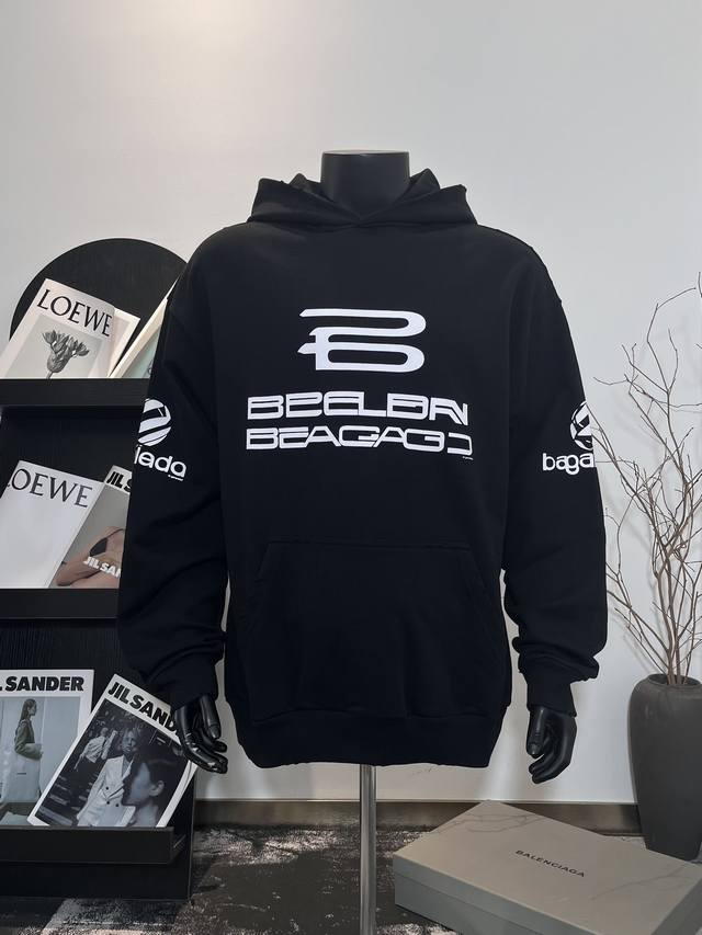 款号bl98 官网品质 #Balenciaga#巴黎世家 Ai Generated Hoodie系列字母印花连帽卫衣 官方原版 采用巴黎定织定染双纱纯棉面料 克