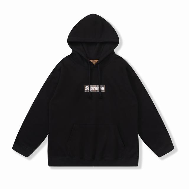 Supreme X Burberry巴宝莉 联名系列 24Ss新款潮流经典卫衣，精致裁剪，高品质工艺！采用定织定染纯棉面料420克左右纯棉卫衣面料！图案进口数码