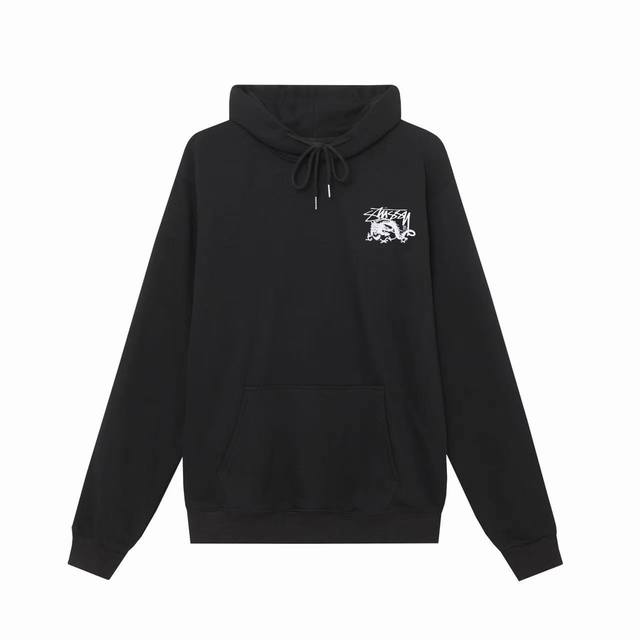 款号hn998 高品质版本，区别通货 Stussy 斯图西 经典龙王印花男女卫衣 -面料精选390克毛圈面料 手感柔软舒适 吸汗透气. -百搭款 原单品质 情侣