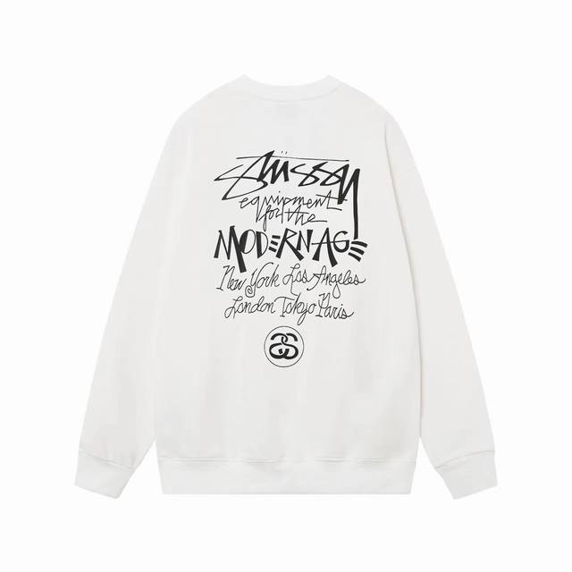 款号hn197 高品质版本，区别通货 Stussy 斯图西 世界巡游 社会主义印花男女卫衣 -面料精选390克毛圈面料 手感柔软舒适 吸汗透气. -百搭款 原单