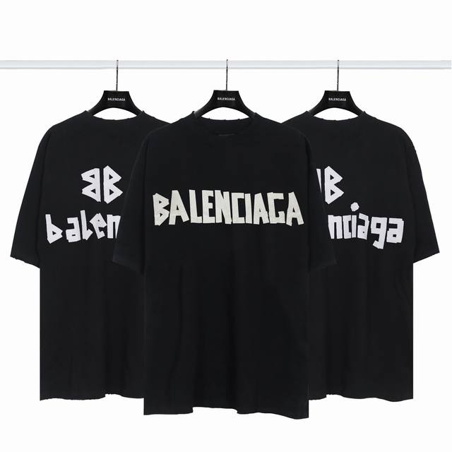 Balenciaga巴黎世家美纹纸胶带短袖 采用进口康丽机 只有真正的康丽机才能做出每一个细节 区别市场版本 美纹纸的质感和背后的胶带感觉都是经过多次调试才出来