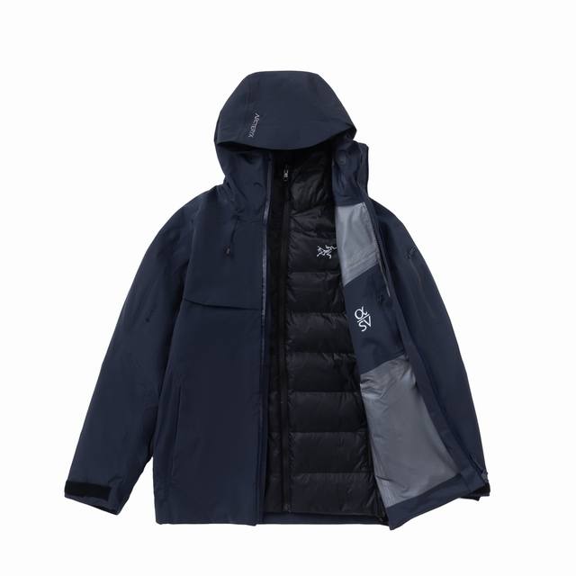 Arc'Teryx 始祖鸟 Macai Jacket Gore-Tex 防水 情侣 滑雪 三合一 羽绒服 首发-买菜三合一 颜色：暗夜黑 以太蓝 蓝黑色 尺码：