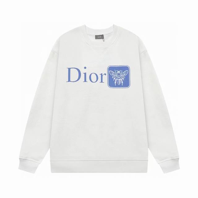 迪奥dior400克印花圆领大毛圈卫衣 1：1对版面料400克毛圈高克重纯棉，提前做过预缩水，2X2螺纹怎么洗都不会变形，正确版本吊牌，领标，水洗麦，三标齐全！