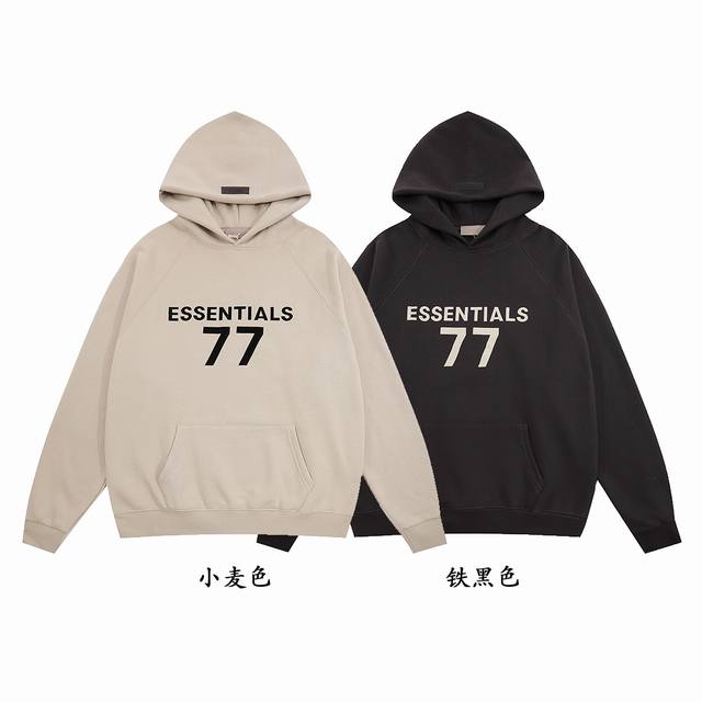 Fog Fear Of God Essentials Fog77字母抓绒连帽卫衣帽衫 款号：Lm822# 颜色：黑色。小麦色 码数：S M L Xl 官方绒布面