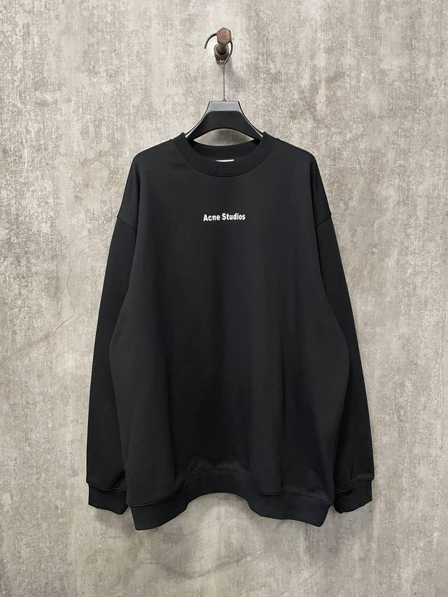 Acne Studios 艾克妮 24Ss 经典logo发泡胶印花圆领套头卫衣 面料定制100%棉 双股ad毛圈大卫衣 克重400G 搭配同缸定染2*2罗纹 克