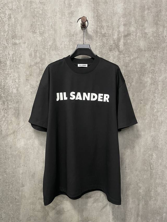 秋冬重磅380G短袖 长期有货 Jil Sander 吉尔 桑德 24Ss 经典logo厚板胶印花重磅短袖t恤 面料高定超重磅全棉双纱紧密新疆棉 克重380克